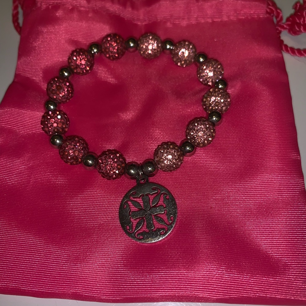Two shades of pink rustic Cuff Bracelet